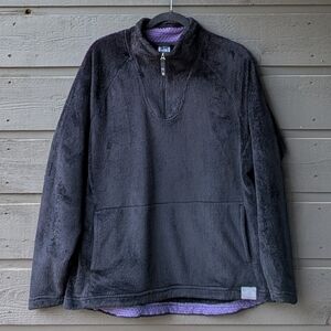 The North Face Quarter Zip Osito Fleece Pullover Black Purple Size XL